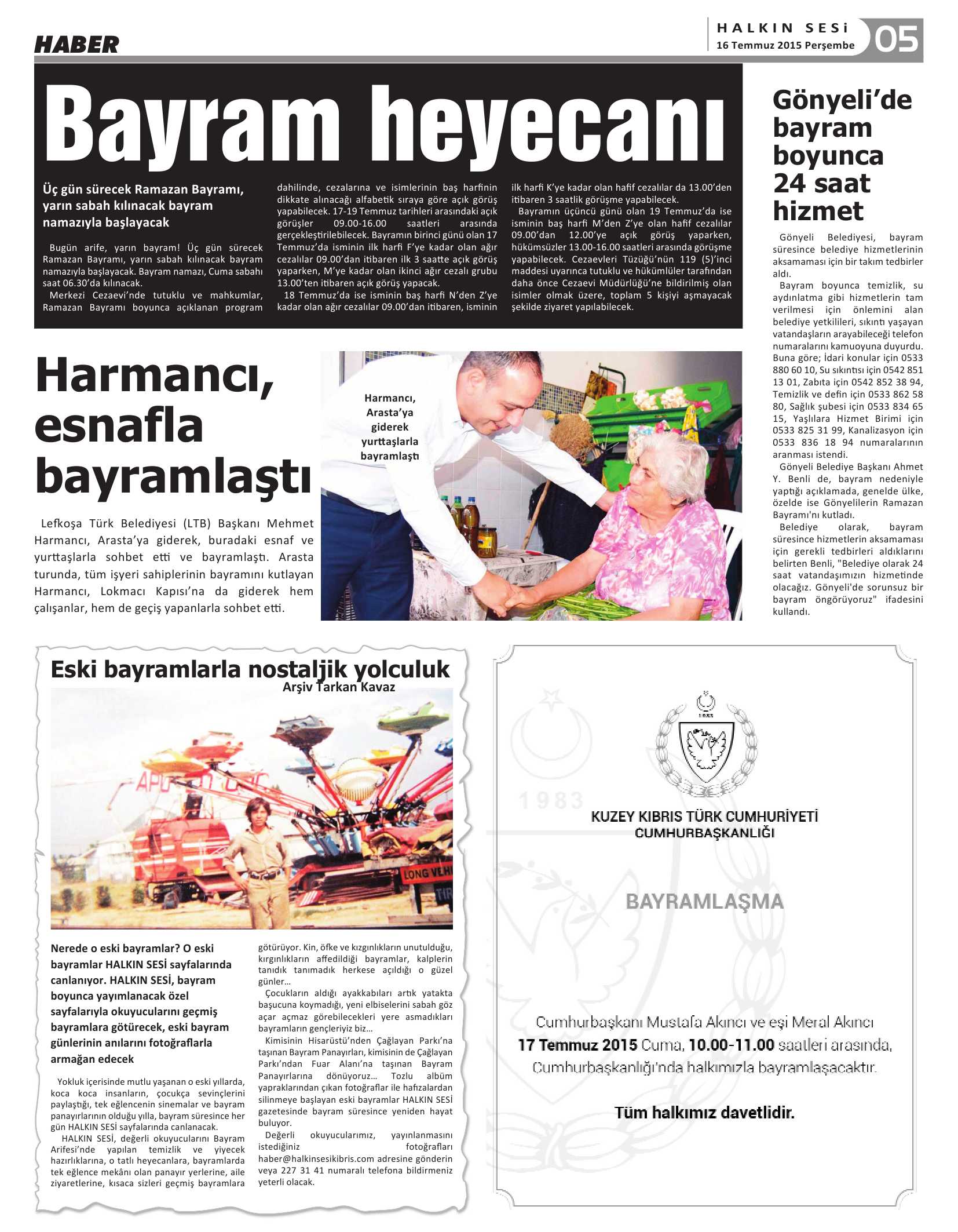 31 Temmuz 2015 Tarihli Gazetemiz