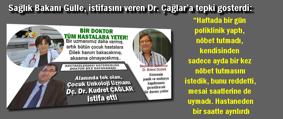 Sağlık Bakanı Gülle, istifasını veren Dr. Çağlar'a çok ağır tepki gösterdi: