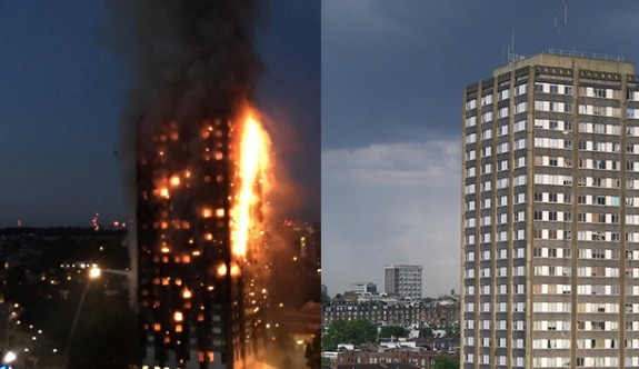 İngiltere'de 24 katlı binada yangın