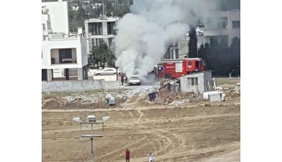 Ortaköy’de araç yangını