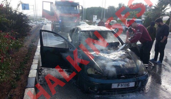 SON DAKİKA: Araç cayır cayır yandı