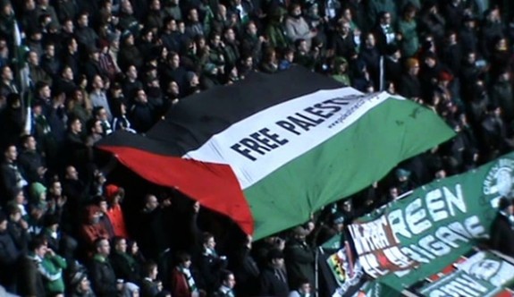 Celtic tribününden Filistin'e destek