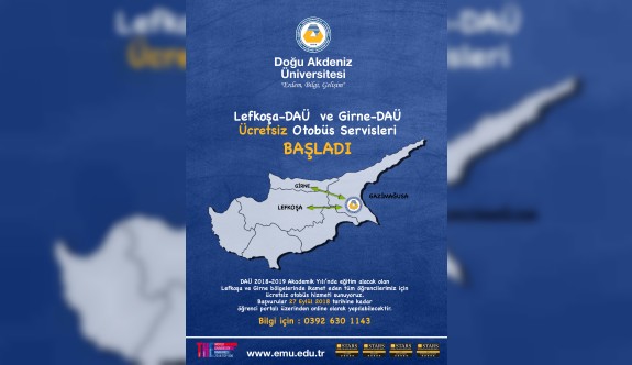 DAÜ, Lefkoşa ve Girne'ye ücretsiz servis başlattı