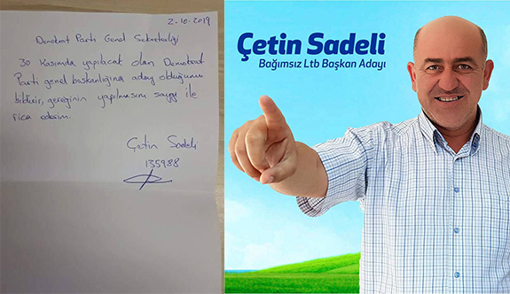 Çetin Sadeli, DP başkan adayı