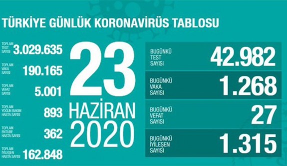 Türkiye'de koronavirüsten ölüm 5 bini geçti