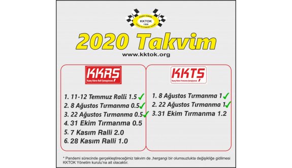 KKTOK yarış takvimini güncelledi