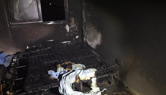 Demirhan'da elektrikli soba yangına neden oldu
