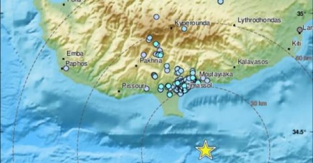 Limasol'da hafif şiddette deprem