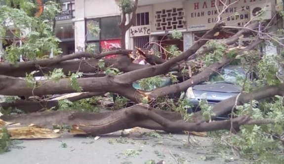 Fırtına Lefkoşa'da zarara yol açtı