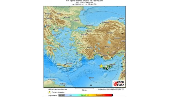 Kıbrıs 6,4 şiddetinde depremle sallandı
