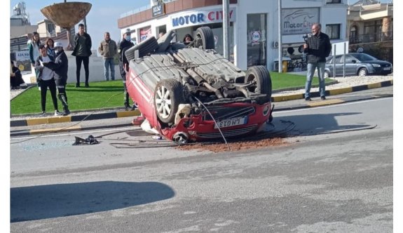 Lefkoşa'da meydana gelen iki kaza ucuz atlatıldı