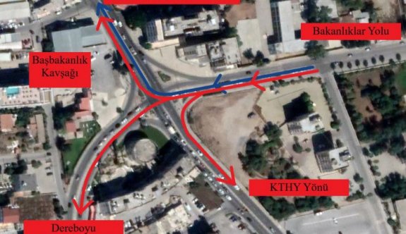 Lefkoşa’da Başbakanlık kavşağı trafiği yeniden düzenlendi