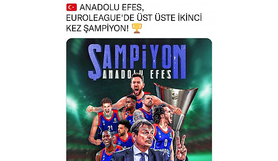 Anadolu Efes Eurolegue'te üst üste 2. kez şampiyon