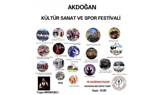 Akdoğan Belediyesi Kültür Sanat ve Spor Derneği festival düzenliyor