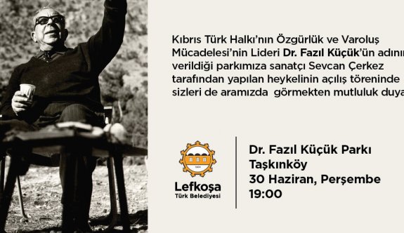 Taşkınköy’de Dr. Küçük heykeli Perşembe günü açılıyor
