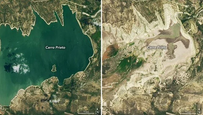 NASA, Meksika'daki kuraklığı uzaydan fotoğrafladı