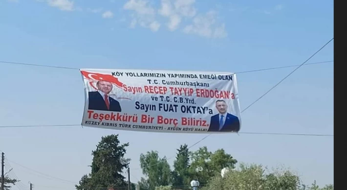 Aygünlülerden Erdoğan ve Oktay'a pankartlı teşekkür