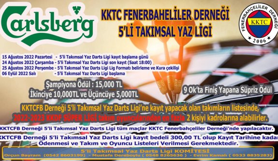 Fenerbahçeliler Derneği, Yaz Darts Ligi düzenleyecek