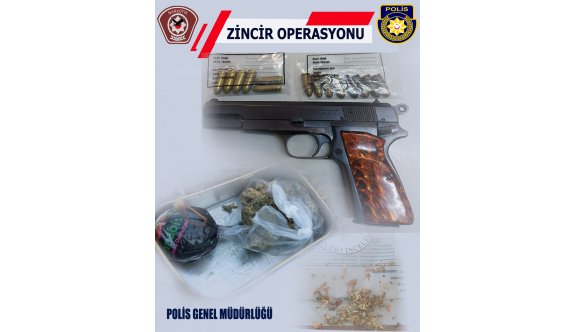 Yeşiltepe'de bir evde uyuşturucu madde ve silah bulundu