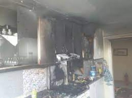 Gemikonağı’nda bir evin mutfağı yandı