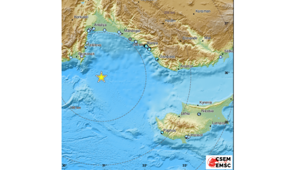 Antalya ile Kıbrıs arasında deprem