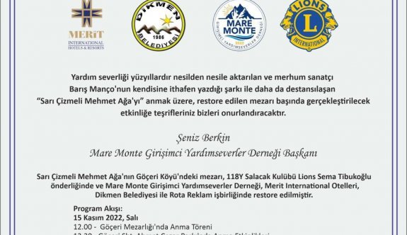 Sarı Çizmeli Mehmet Ağa’nın mezarı restore edildi