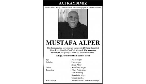 Mustafa Alper’in üzen vedası