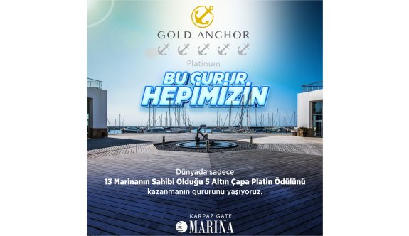 Karpaz Gate Marina'ya 5 Altın Çapa Platin ödülü