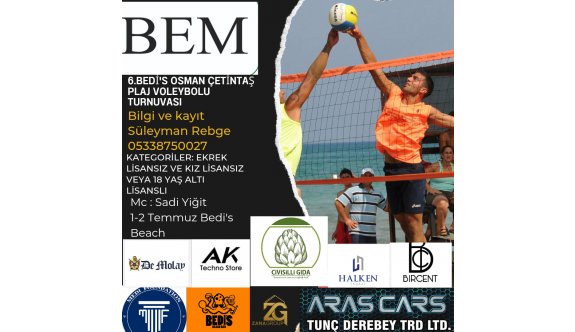 Osman Çetintaş, Bedi’s Amatör Plaj Voleybolu Turnuvası başlıyor
