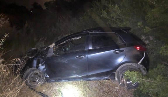 Kumyalı-Pamuklu ana yolunda takla atan aracın sürücüsü yaralandı