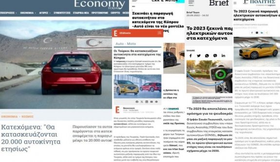 KKTC’nin yerli otomobili GÜNSEL, Rum ve Yunan medyasında da ses getiriyor
