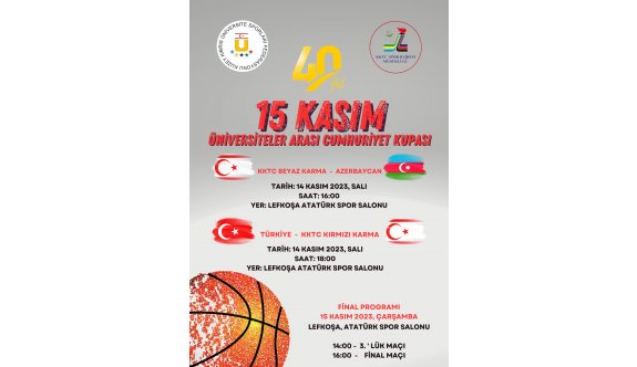 Üniversitelerarası Cumhuriyet Kupası basketbol turnuvası programı belli oldu