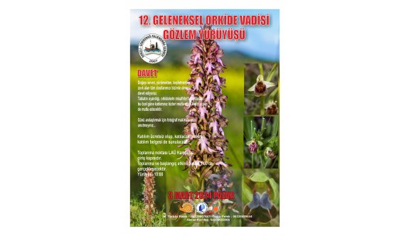 "12. Orkide Vadisi Gözlem Yürüyüşü" pazar günü yapılıyor